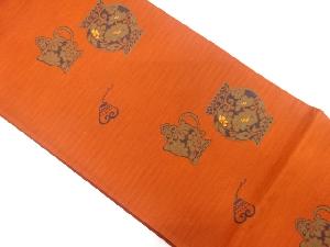 華や美製　花瓶に花唐草模様織り出し袋帯